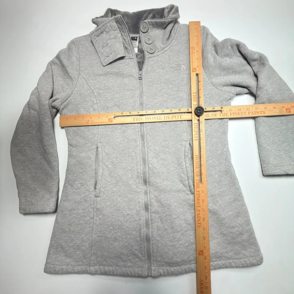 The North Face‎ Women's Quilted Fleece Coat XL Gray Faux Fur Lined Jacket